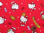 画像2: HELLO KITTY リボンドット柄 オックス生地 (レッド) 半針キルト (2)