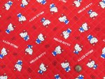 画像3: サンリオ ハローキティ ベーシックリボン柄 オックス生地 (レッド) 全針キルト (3)