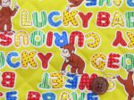 画像2: おさるのジョージ　アルファベット柄　オックス生地 (イエロー)  半針キルト (2)