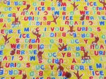 画像3: おさるのジョージ　アルファベット柄　オックス生地 (イエロー)  半針キルト (3)