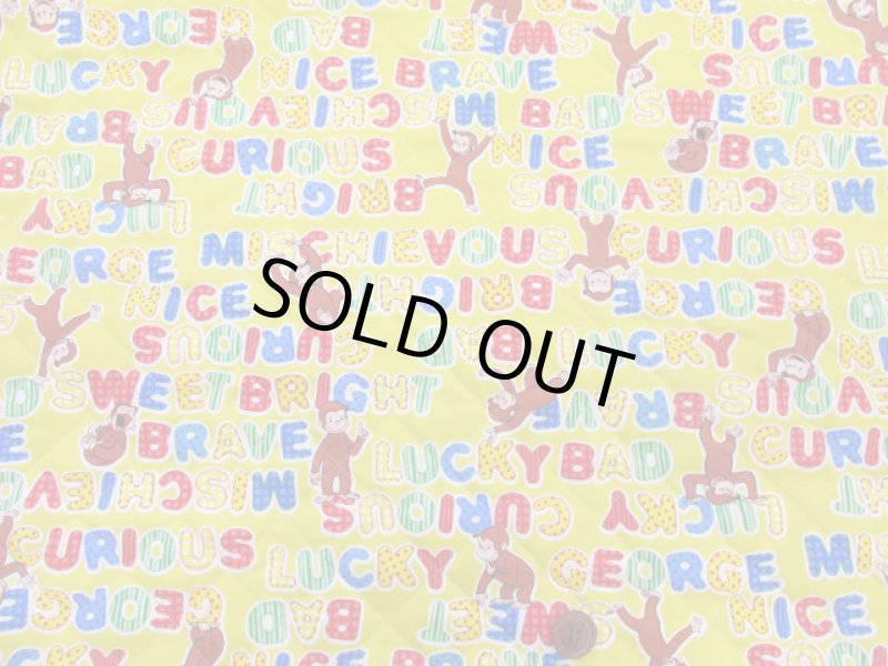 画像3: おさるのジョージ　アルファベット柄　オックス生地 (イエロー)  半針キルト (3)