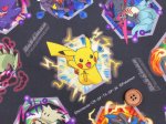 画像2: ポケットモンスター アタックエフェクト ポケモン柄 インクジェットプリント オックス生地(ダークグレー) (2)