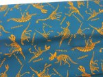 画像1: Nanikore? Series　恐竜の骨 恐竜柄　オックス生地 (ブルーグリーン) (1)