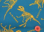 画像2: Nanikore? Series　恐竜の骨 恐竜柄　オックス生地 (ブルーグリーン) (2)