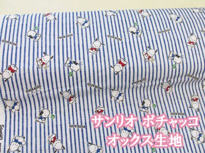 画像1: サンリオ　ポチャッコ ヒッコリーストライプ柄　オックス生地