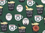 画像2: 白くまカフェ　コーヒー・クマ柄　ツイル生地　コットンこばやし (グリーン) (2)
