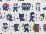 画像2: 忍者猫　猫・忍者　ネコ柄　ドビー生地 (生成り) ラミネート　つや消し コスモテキスタイル (2)