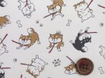 画像2: わがまま柴犬　柴犬・犬柄　オックス生地 (生成り地)コスモテキスタイル (2)