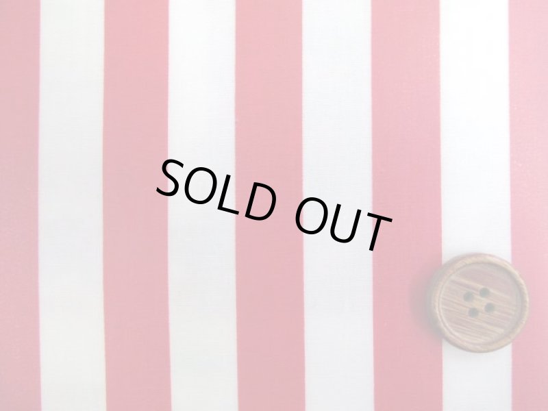 画像1: 定番●　ストライプ【大】柄　ブロード生地（赤）ラミネート　つや消し (1)