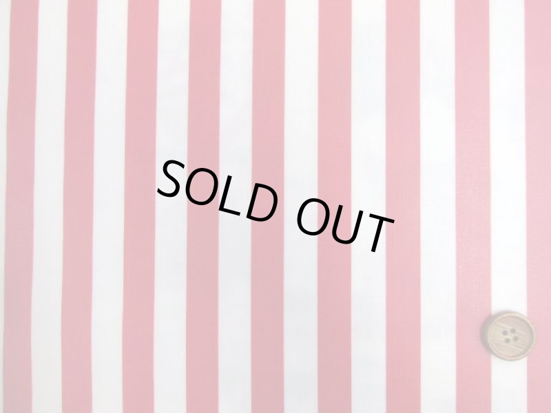 画像2: 定番●　ストライプ【大】柄　ブロード生地（赤）ラミネート　つや消し (2)