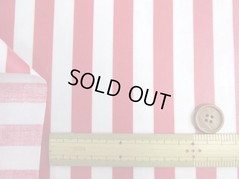 画像3: 定番●　ストライプ【大】柄　ブロード生地（赤）ラミネート　つや消し (3)