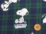 画像2: スヌーピーの人気柄が帰ってきました!! スヌーピー ブラックウォッチ PEANUTS オックス生地 (2)