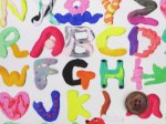 画像2: noraシリーズ 3D アルファベット 文字柄 インクジェットプリント シーチング生地 (2)