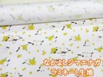 画像1: なかよしシマエナガ　シマエナガ ミモザ 花 鳥柄 オックス生地 コスモテキスタイル (オフホワイト) ラミネート　つや消し (1)