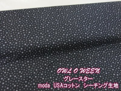 画像1: moda　USAコットン　OWL O WEEN　グレースター柄　シーチング生地