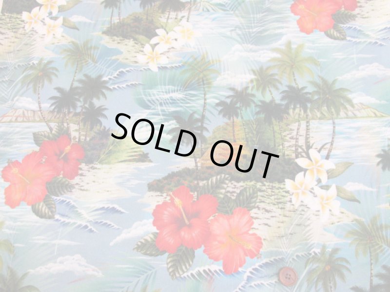 画像3: さららシリーズ　ハワイアン・アイランドビーチ・ハイビスカス柄　インクジェットプリント　シーチング生地 (3)