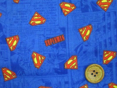 画像1: 2021年　スーパーマン柄　(ブルー地)　ダブルガーゼ生地