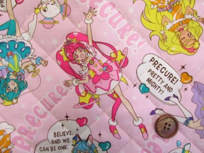 画像1: 2019年　トゥインクルプリキュア　オックス生地　(薄ピンク)　キルト はぎれ７５ｃｍ