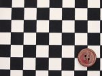 画像2: ◎現品限り!!　1.5cm角 チェッカーフラッグ　市松柄　ツイル生地 (黒×生成)　はぎれ４０ｃｍ (2)