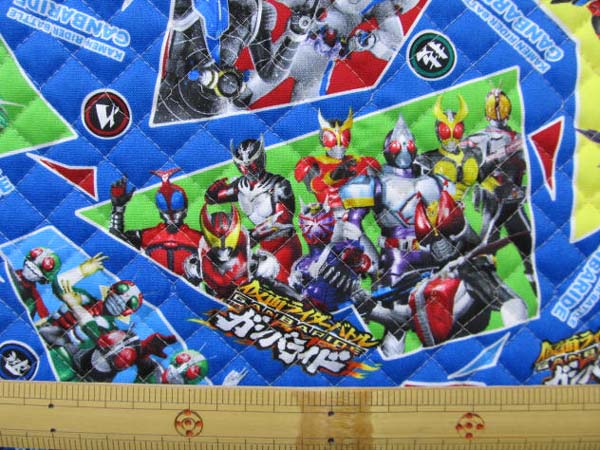 【半額】2012年　仮面ライダーガンバライド　バトル　オックス生地　（紺）キルトはぎれ１ｍ