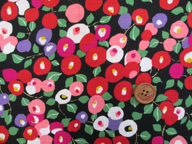 和柄 椿 フラワー 花柄 ドビー生地