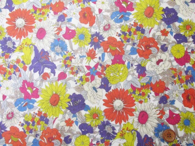 リバティー風 レトロコレクション アートフラワー柄 60ローン生地