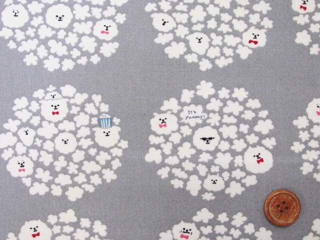 10番キャンバス生地 ポップコーンドッグ プードル柄