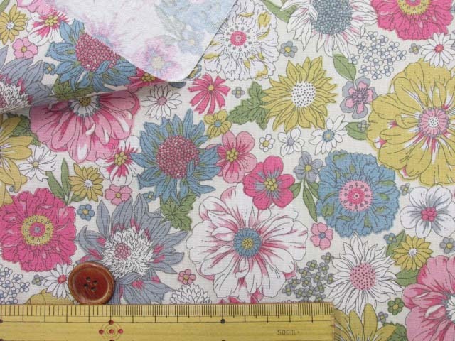 アンティークフラワー 花柄 シーチング生地