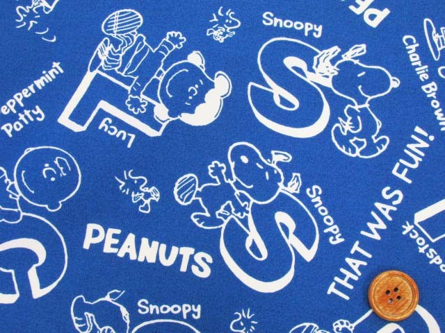 21年 撥水加工 Sn スヌーピー シンプルアルファベット柄 ナイロンタフタ生地