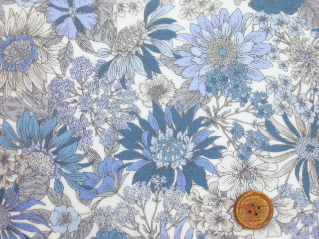 リバティー調 エキゾチックフラワー 花柄 ブロード生地 ラミネート つや消し