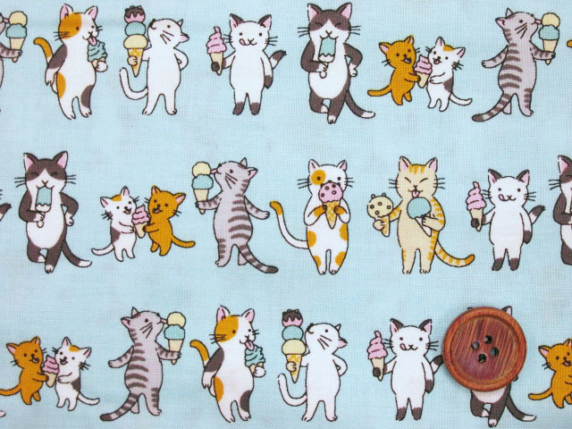 アイスクリームキャット 猫柄 スケア生地