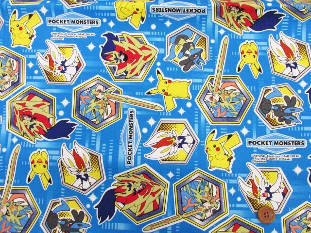 21年 ポケットモンスター ソード シールド柄 オックス生地