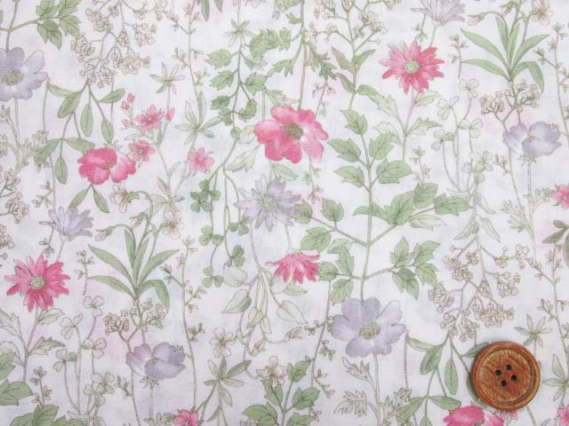 ジェントルフラワー・花柄 60ローン生地 ナノソフト加工