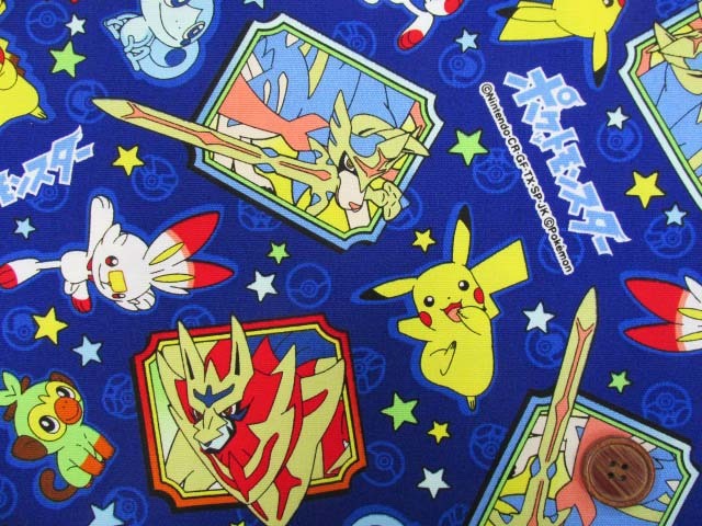 年 ポケットモンスター ポケモン ソード シールド柄 ネイビー オックス生地
