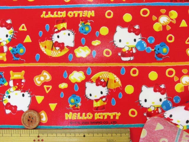 レトロ ハローキティ キティちゃん サンリオ ラミネート生地
